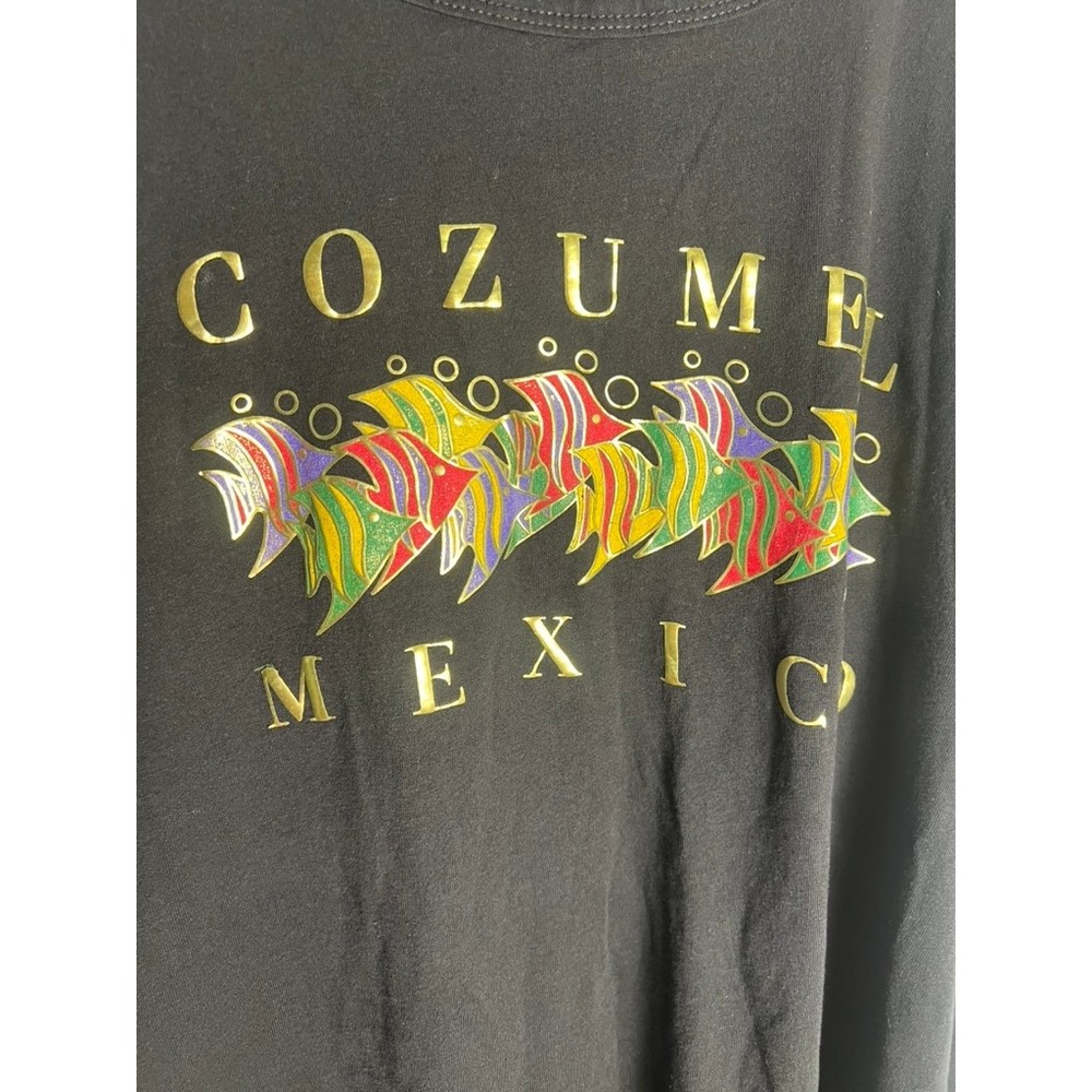 Creaciones LOL-BE Cozumel Mexico Fish Tank Top Dress Black Souvenir Sleeveless L - Picture 2 of 8